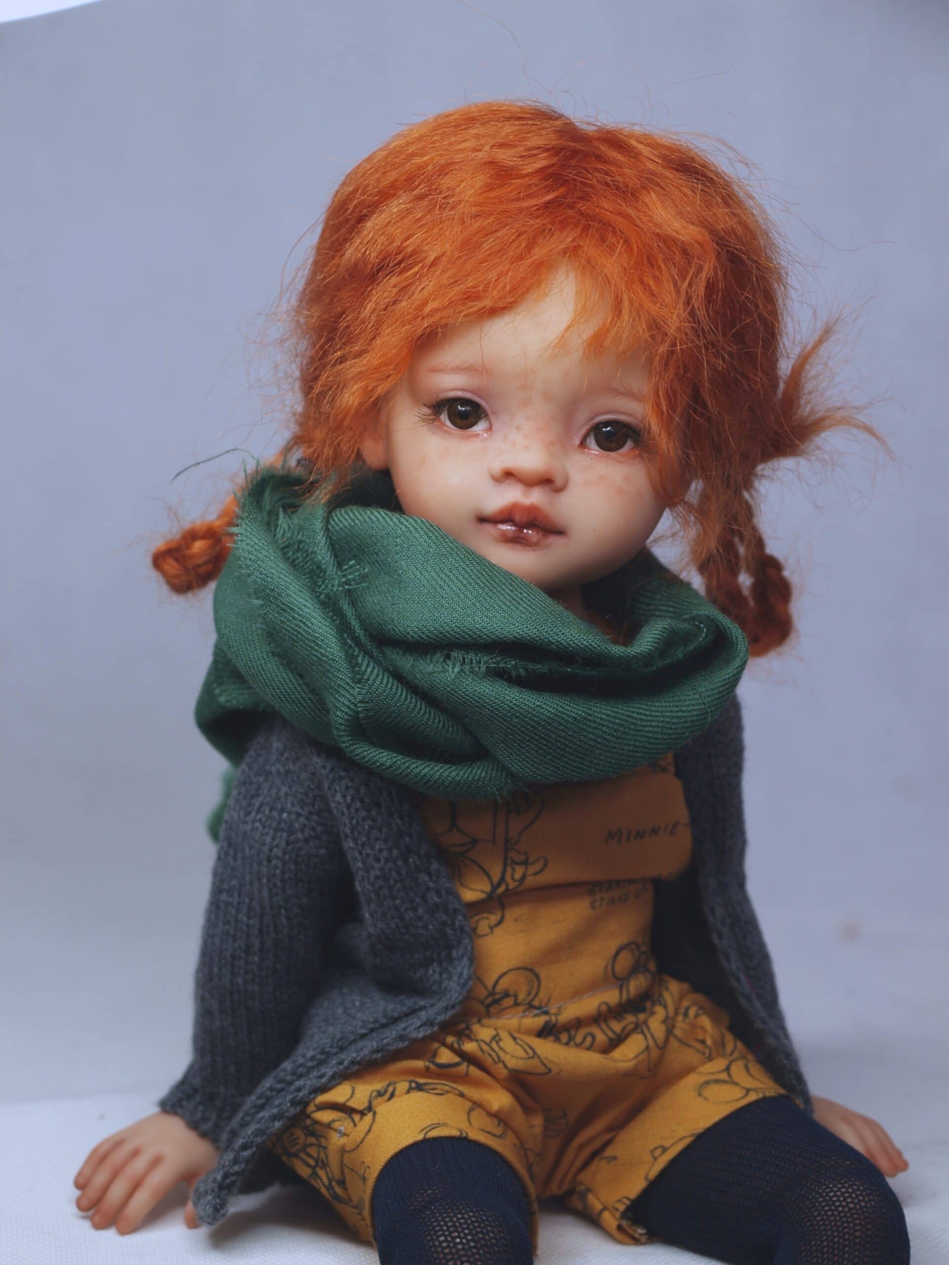 custom ooak paola reina doll with auburn hair