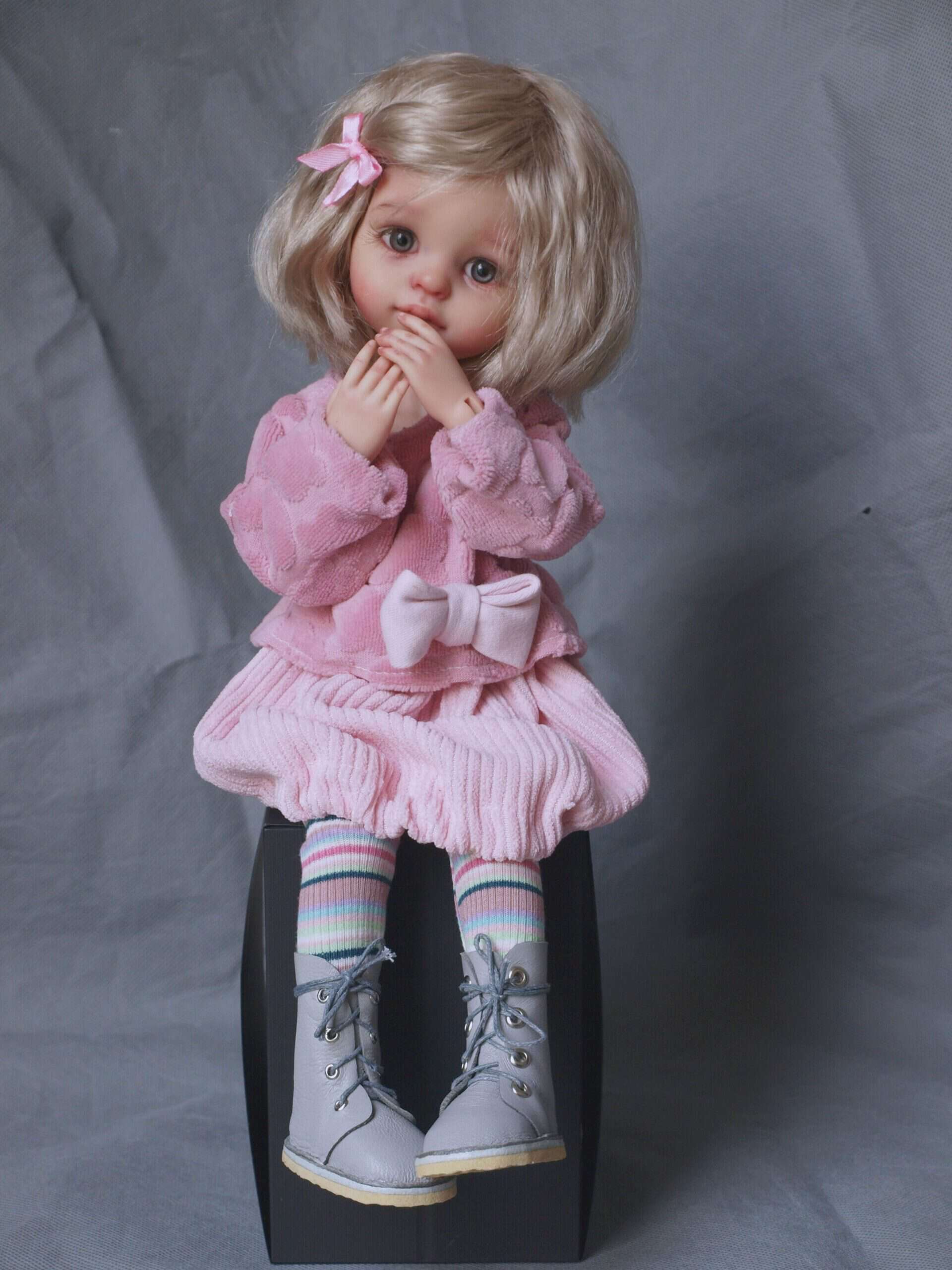 custom paola reina doll in pink dress handmade