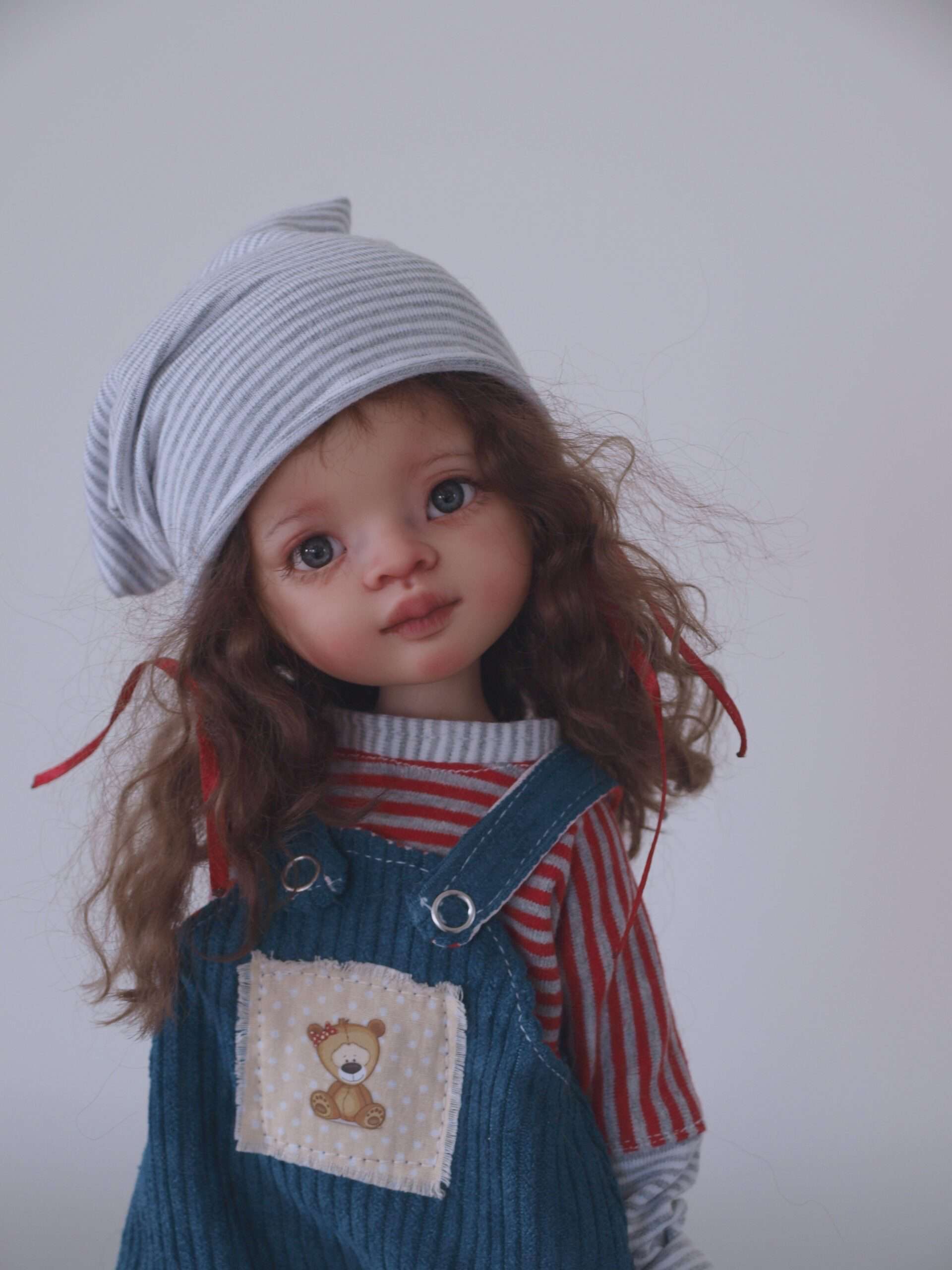 custom paola reina doll in winter hat ooak