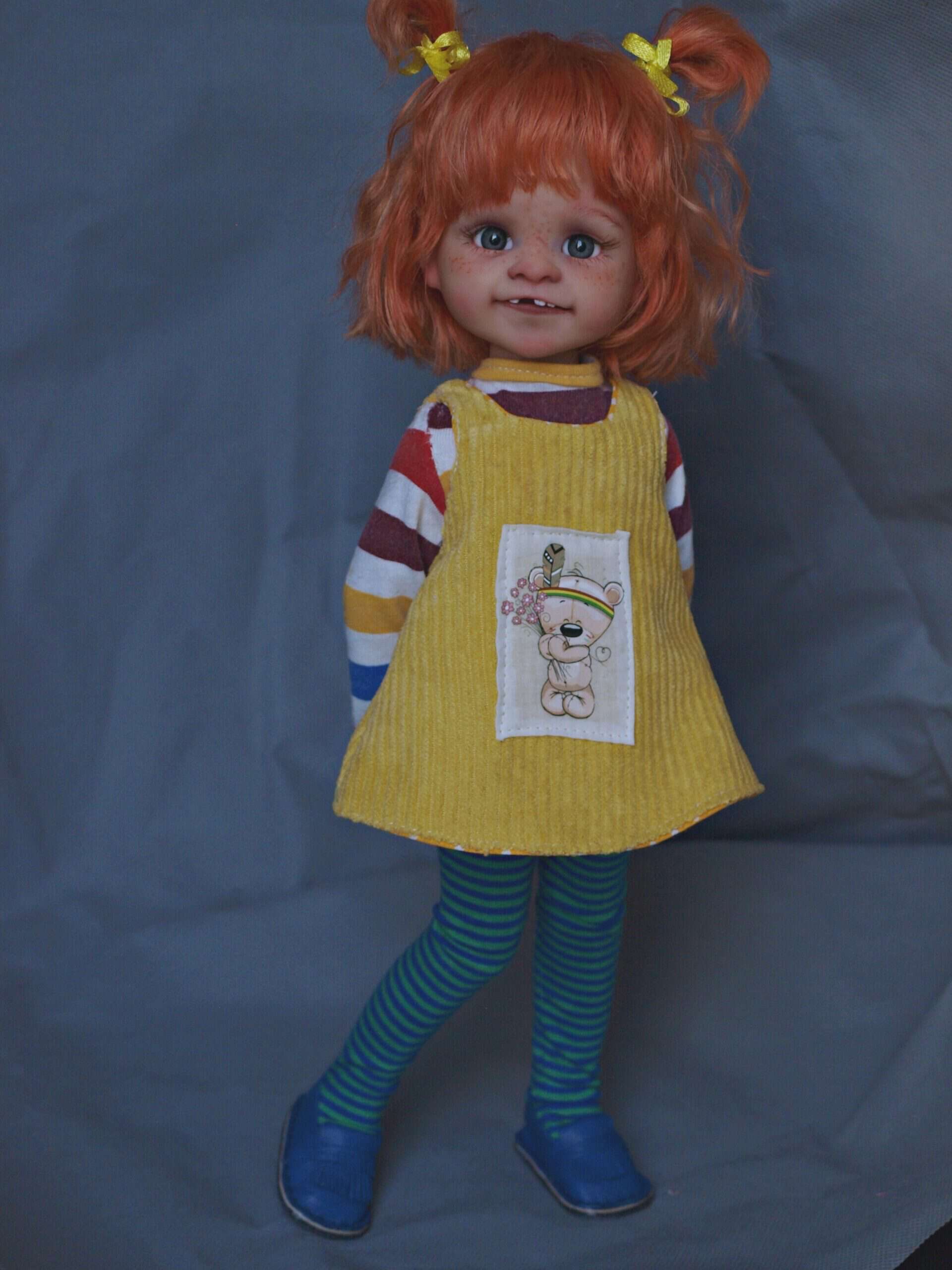 paola reina ooak doll happy expression